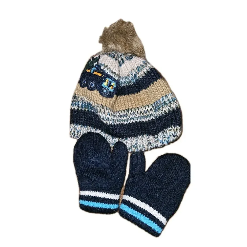 XS Children's Place Lined Train Beenie With Gloves